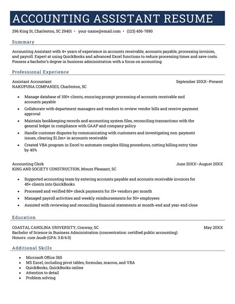 senior accounts assistant skills for resume|Accounting Assistant Resume